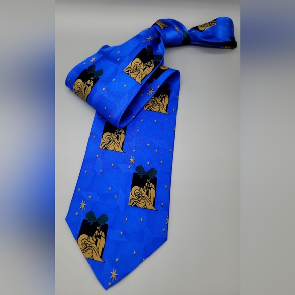 Christmas 100% silk neckware, "All Over Nativity" - Picture 3 of 5